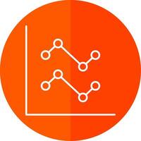 Line Chart Line Red Circle Icon vector
