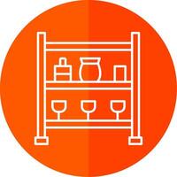 Shelves Line Red Circle Icon vector