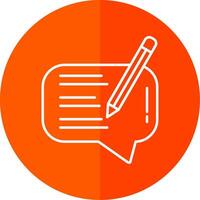 Write Message Line Red Circle Icon vector