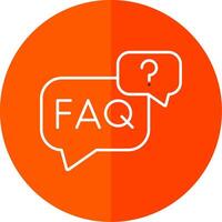 Faq Line Red Circle Icon vector