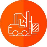 Forklift Line Red Circle Icon vector