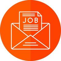 Job Offer Line Red Circle Icon vector