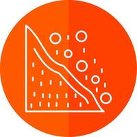 Snowslide Line Red Circle Icon vector