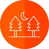 Pine tree Line Red Circle Icon vector