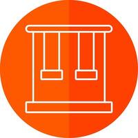 Trapeze Line Red Circle Icon vector