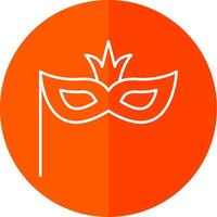 Carnival Mask Line Red Circle Icon vector