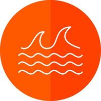 Sea Line Red Circle Icon vector