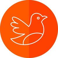 Bird Line Red Circle Icon vector