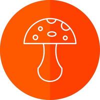 Mushroom Line Red Circle Icon vector