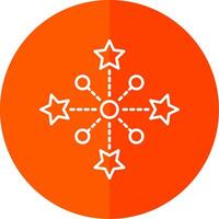 Fireworks Line Red Circle Icon vector