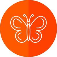 Butterfly Line Red Circle Icon vector