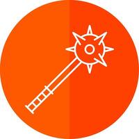 Mace Line Red Circle Icon vector