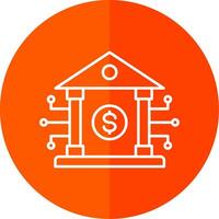 Banking System Line Red Circle Icon vector