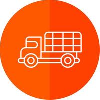 Military Truck Line Red Circle Icon vector