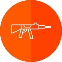 Machine Gun Line Red Circle Icon vector