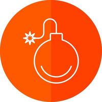 Bomb Line Red Circle Icon vector