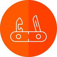 Swiss Knife Line Red Circle Icon vector