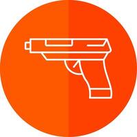 Revolver Line Red Circle Icon vector