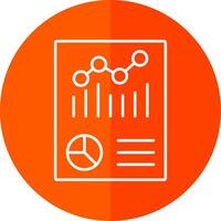 gráfico reporte línea rojo circulo icono vector