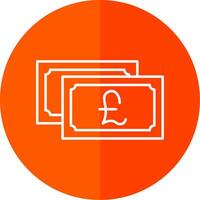 Pound Currency Line Red Circle Icon vector