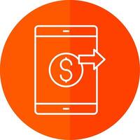 Send Money Line Red Circle Icon vector
