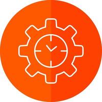 eficiente hora línea rojo circulo icono vector