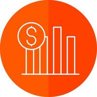 Sales Line Red Circle Icon vector