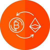 Ethereum Line Red Circle Icon vector