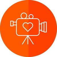 Wedding Video Line Red Circle Icon vector