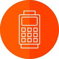 Card Reader Line Red Circle Icon vector