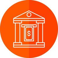 Cash Withdraw Line Red Circle Icon vector