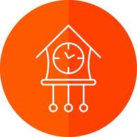 Cuckoo Clock Line Red Circle Icon vector