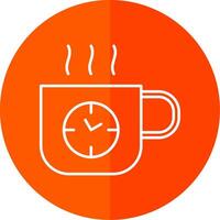 Coffee Time Line Red Circle Icon vector