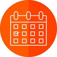 Correct Line Red Circle Icon vector