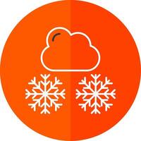 Winter Line Red Circle Icon vector