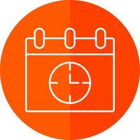 Time Management Line Red Circle Icon vector