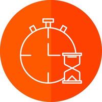 Deadline Line Red Circle Icon vector