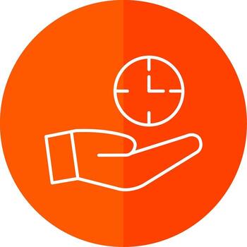 Save Time Line Red Circle Icon vector