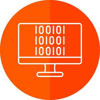Binary Code Line Red Circle Icon vector