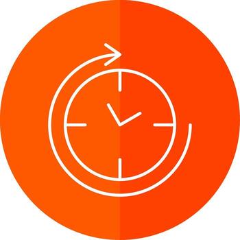 Clockwise Line Red Circle Icon vector