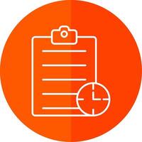 Waiting List Line Red Circle Icon vector