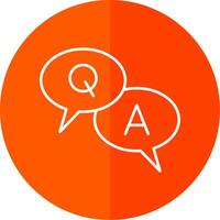 Question And Answer Line Red Circle Icon vector