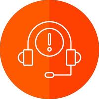 Help Line Red Circle Icon vector