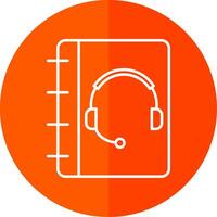 Notebook Support Line Red Circle Icon vector