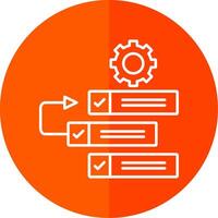 Backlog Line Red Circle Icon vector