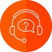 Help Line Red Circle Icon vector