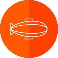 Zeppelin Line Red Circle Icon vector