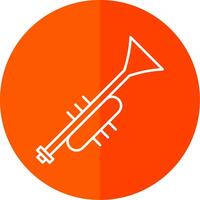 Trumpet Line Red Circle Icon vector