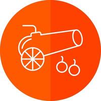 Cannon Line Red Circle Icon vector