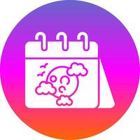 Calender Glyph Gradient Circle Icon vector